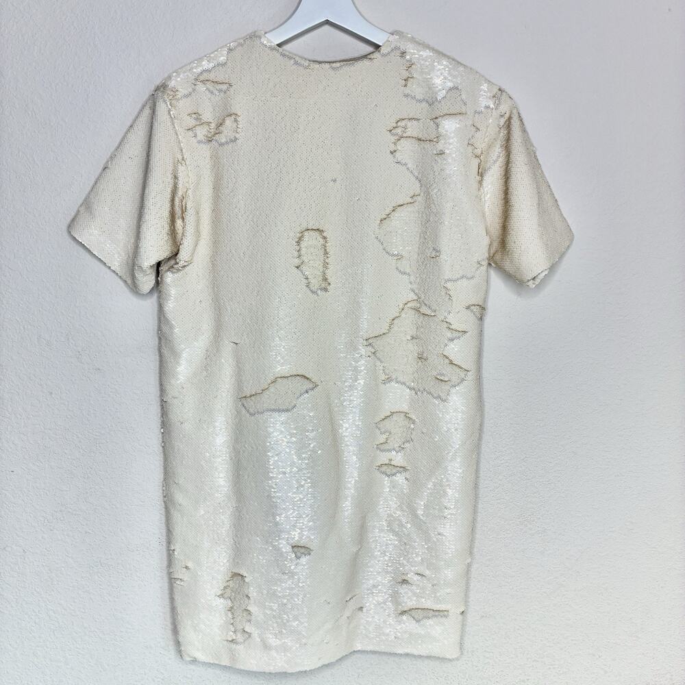 The Frankie Shop Riley Neutral Sequin Ivory Dress S - Picture 7 of 11